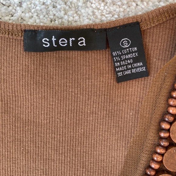 Brown Stera wood beaded tank. Small - Picture 4 of 6